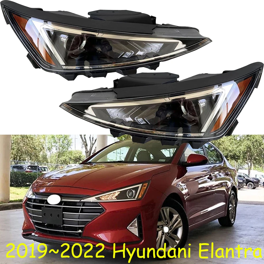 1pcs car bumper headlamp For Hyundai Elantra headlight 2019~2022y head lamp for Hyundai Elantra fog lamp