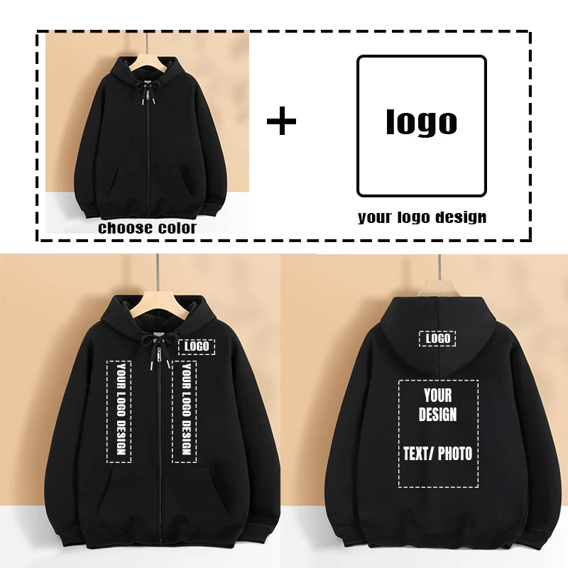 Wysokiej jakości bluza z kapturem zapinana na zamek - bawełniany sweter unisex (93% bawełna, 700 g) z bezpłatnym nadrukiem logo, minimalna ilość 1 szt. LS-3333