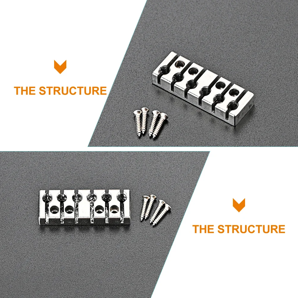 

6 String Guitar String Lock Durable Locking Nut With Mounting Screws Parts Electric Guitar Supplies Long Term Zinc Alloy