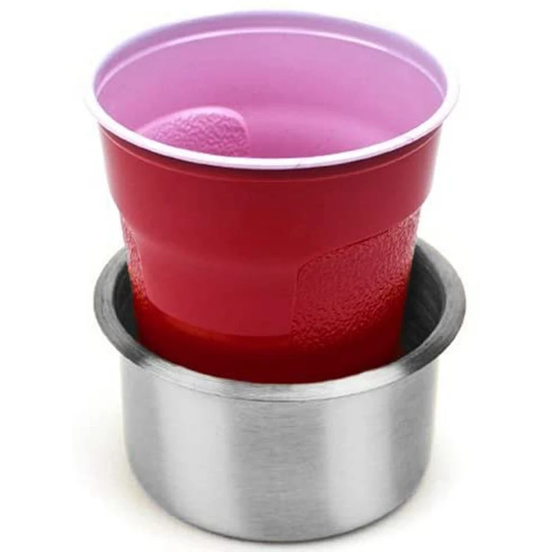 2PCS Marine Boat Yacht RV Recessed Cup Drink Can Holder Stainless Steel Drop-In Cup Holder