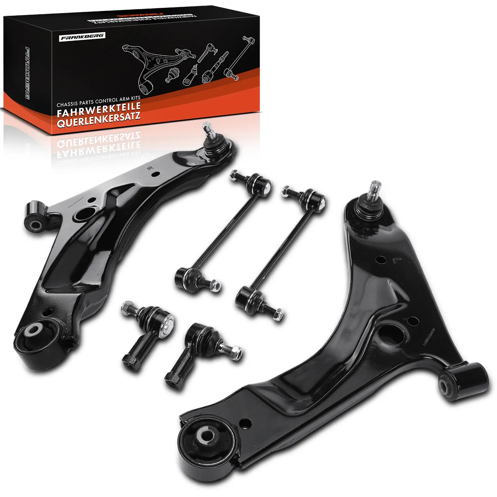 Frankberg 6-delige draagarmset vooras buitenkant voor Hyundai i10 PA 2007-2013 545000X300 56820-0X010 54840-07000 545010X000