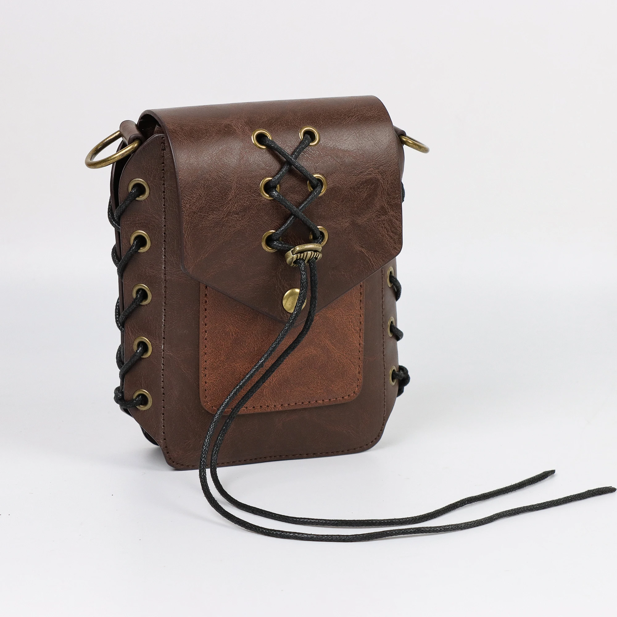 Women's Medieval Vintage Crossbody Bag - Steam Punk Purse with Adjustable Strap, Synthetic Leather Compact Everyday Bag for Wome