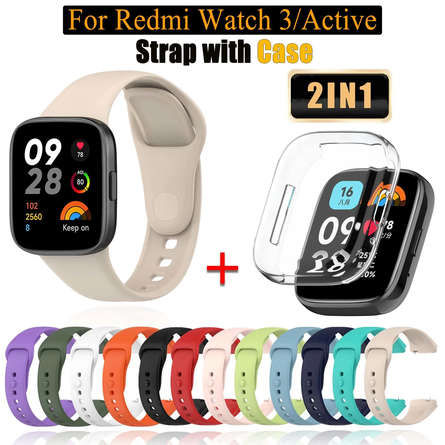 Силиконовый ремешок для Redmi Watch 3/активный ремешок для часов для Xiaomi Redmi Watch 3 Active/Lite