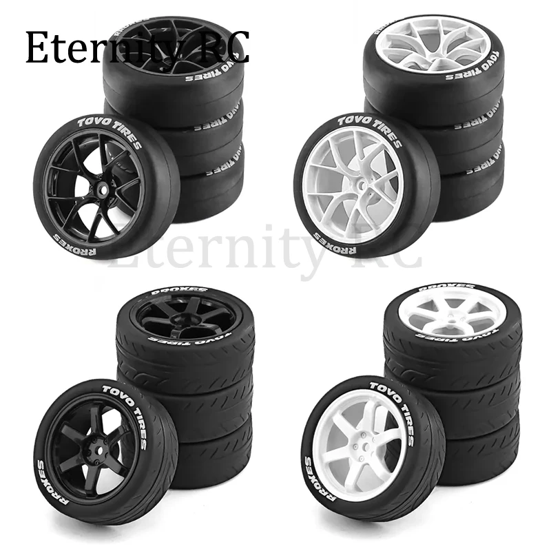 4PCS 65mm Hard Drift Tire 1/10 RC Drift Car On Road Touring Racing Car Tyre Wheel for Tamiya TT01 TT02 XV01 PTG-2 Kyosho HPI HSP