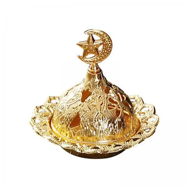 2x Arabic Incense Burner Cone Incense Burner Sturdy Base Metal Censer Burner Candlestick for Desk SPA Mantel Teahouse Cabinet
