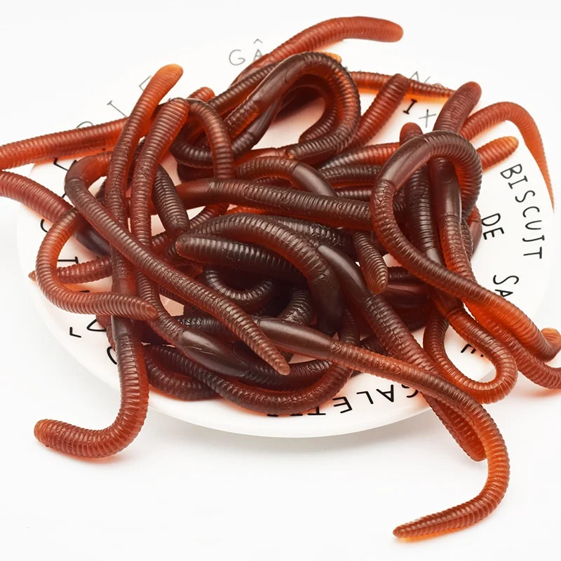 10Pcs Simulation Software Earthworm Toy Children's Cognitive Toy Halloween Party Props Maggots Prank Toys Children's Gift