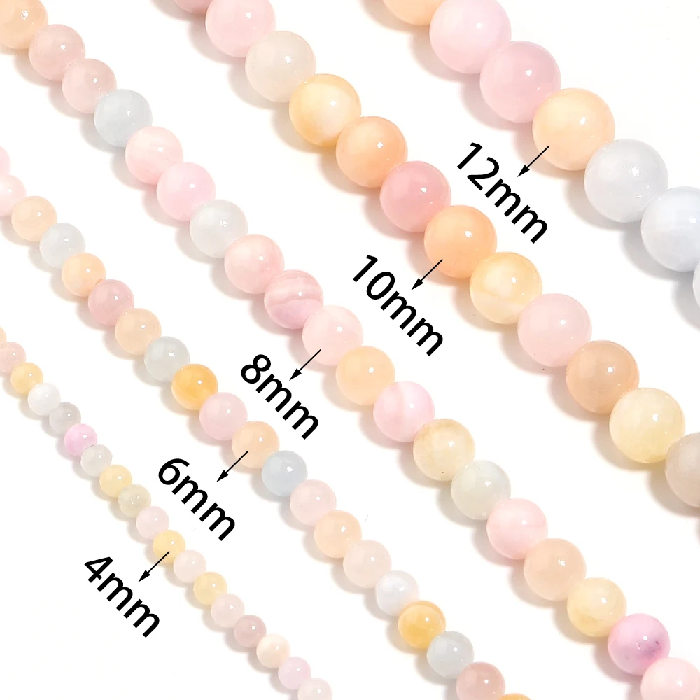 4/6/8/10/12mm Natural Yellow Jade Stone Beads Colored Round Smooth Loose Spacer Bead For DIY Bracelet Necklace Jewelry Wholesale