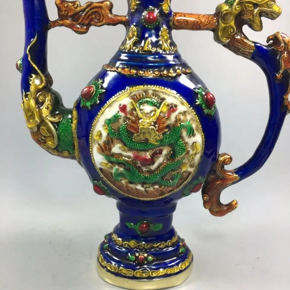 Retro Roar up to the sky pixiu Dragon  Wine Pot Ornament Decoration Tea Pet Figurines Desk Decor Accessories