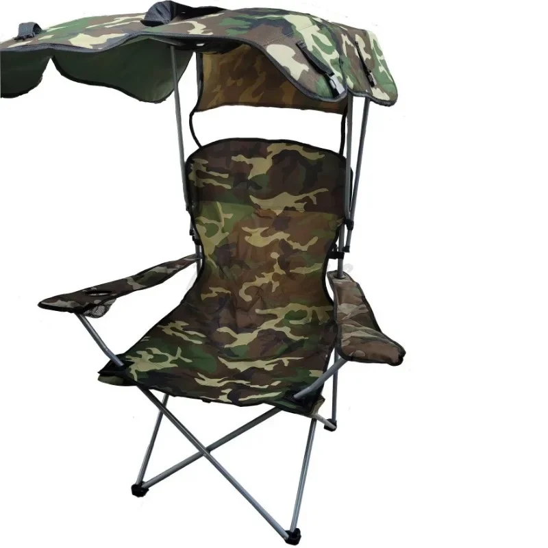 Folding Canopy Chair with Shade Portable Recliner Beach Chair Leisure Fishing Beach Outdoor Garden Lawn Camping Chair