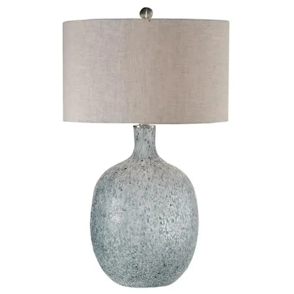 Iron Base Table Lamp with Textured Aged White Glaze 18