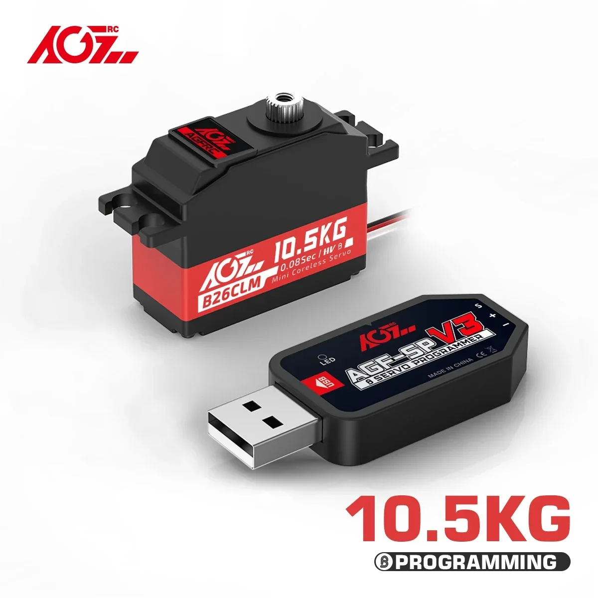 

Сервопривод AGFRC B26CLM с высоким крутящим моментом, 10,5 кг, быстрая скорость 0, 1/12 секунды, стандартный мини-размер, HV, постоянный ток, без сердечника, для радиоуправляемых моделей, для самостоятельной сборки