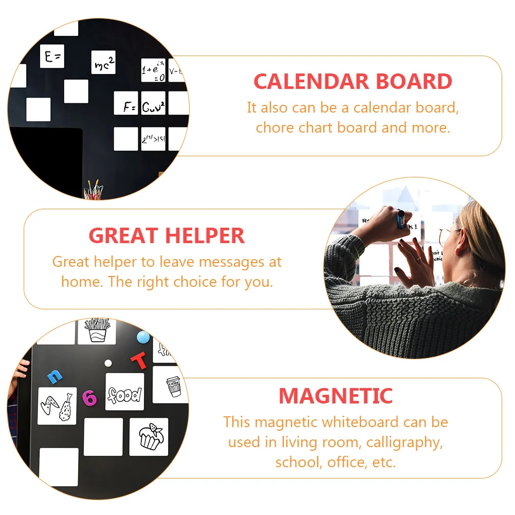 화이트보드 목록 노트 스티커 알림, 건조 마그네틱 스트립, 세탁 가능 라벨, 사무실 데칼, 12 개 반복 지우기