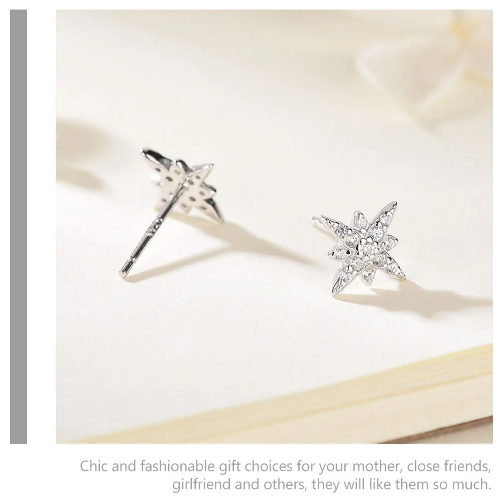

1Pair Star Ear Studs Women Silver Earrings Trendy Ear Jewelry for Girls Birthday Gift Accessories Women Earrings