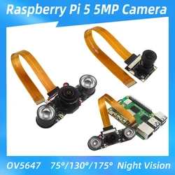 Raspberry Pi 5 Camera 5MP 1080P Optional Night Vision Wide Angle IR-CUT FF AF Cameras for RPI 5 Pi5 Zero