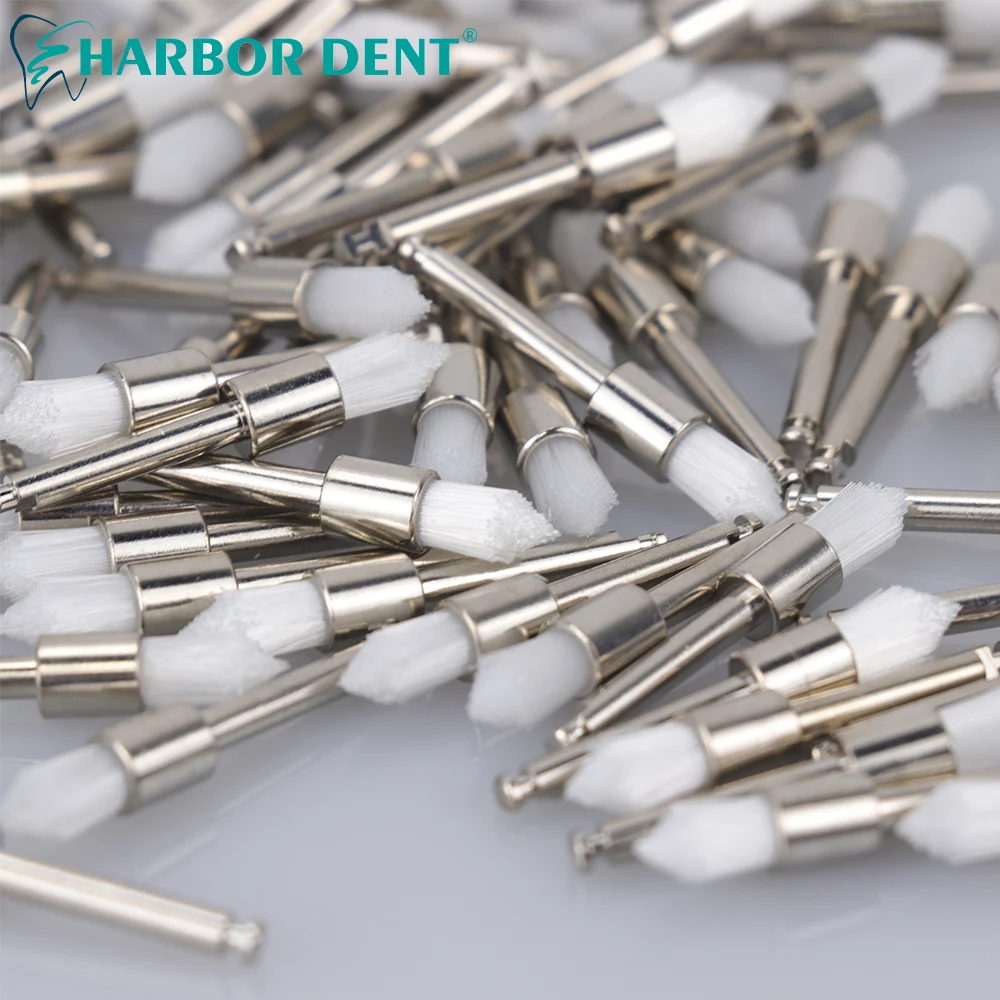 

500Pcs Disposable Dental Polishing Brushes Flat/Bowl/Sharp Nylon Dentistry Prophy Polisher For Oral Clean Teeth Whitening