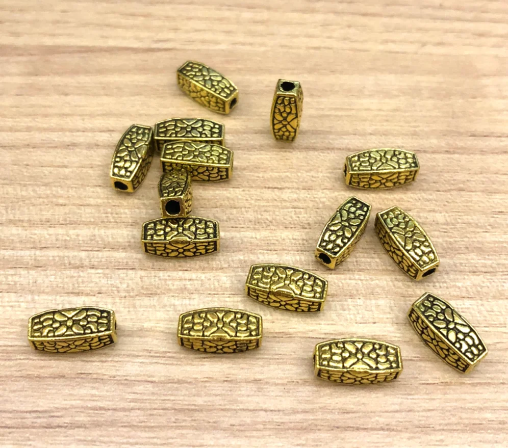 

30pcs 12*5mm ,hole 2mm Alloy metal vintage tube spacer beads HWH2008