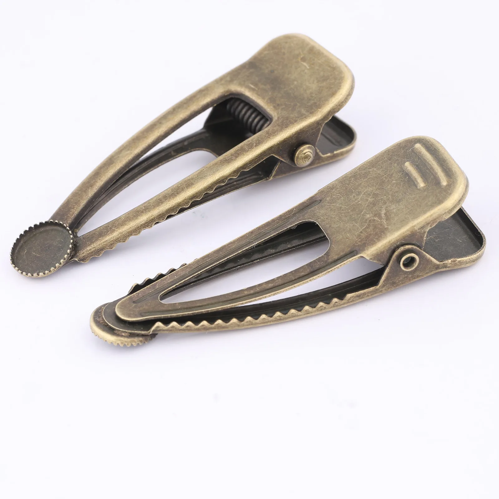 10pcs Antique Bronze Fit 8mm Cabochon Hair Clip Base Setting Trays Diy Alligator Hairclip Hair Pin Bezel Blanks