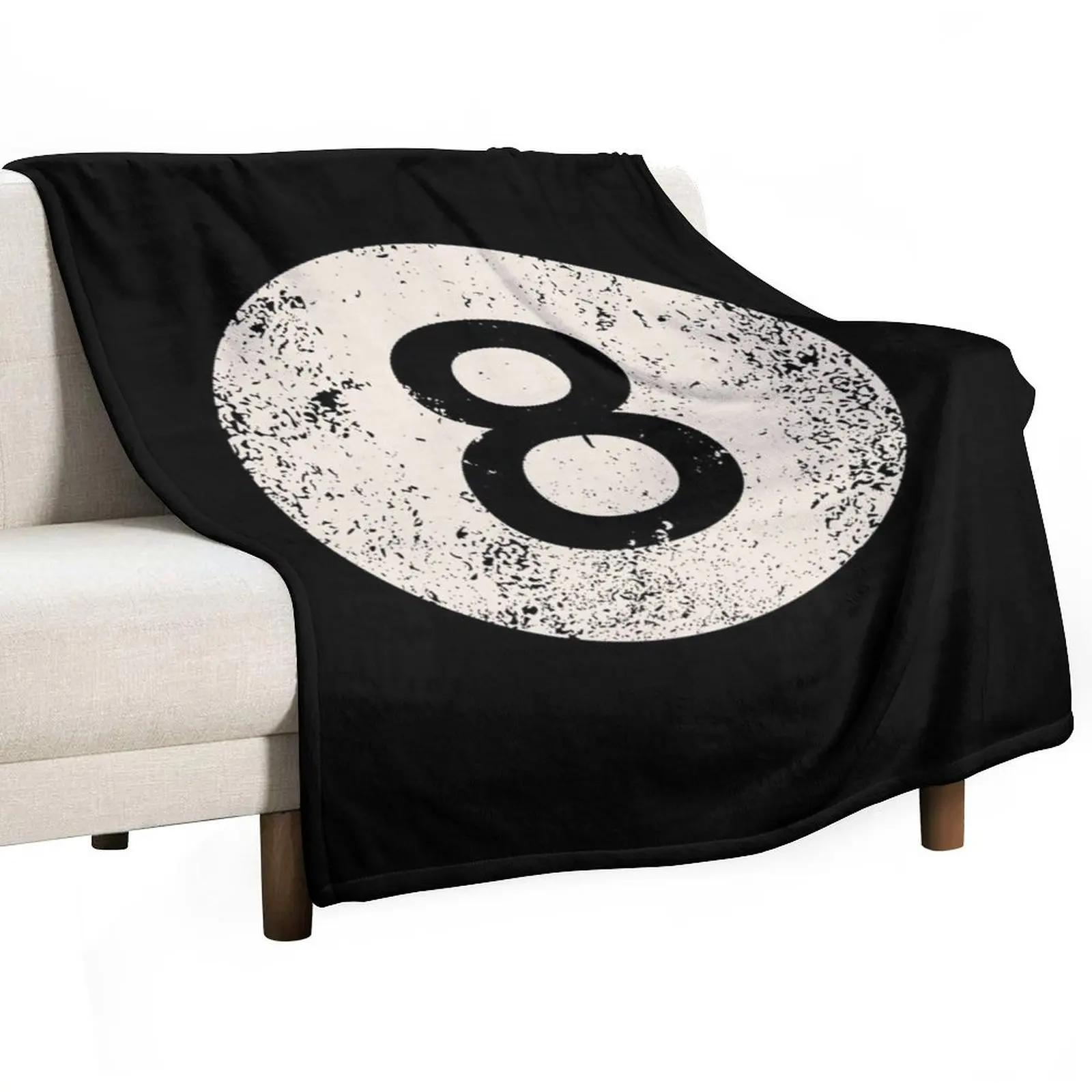 

Black pool billiard ball number 8 Pool 8 Ball vintage Throw Blanket Polar Multi-Purpose Nap Weighted Blankets