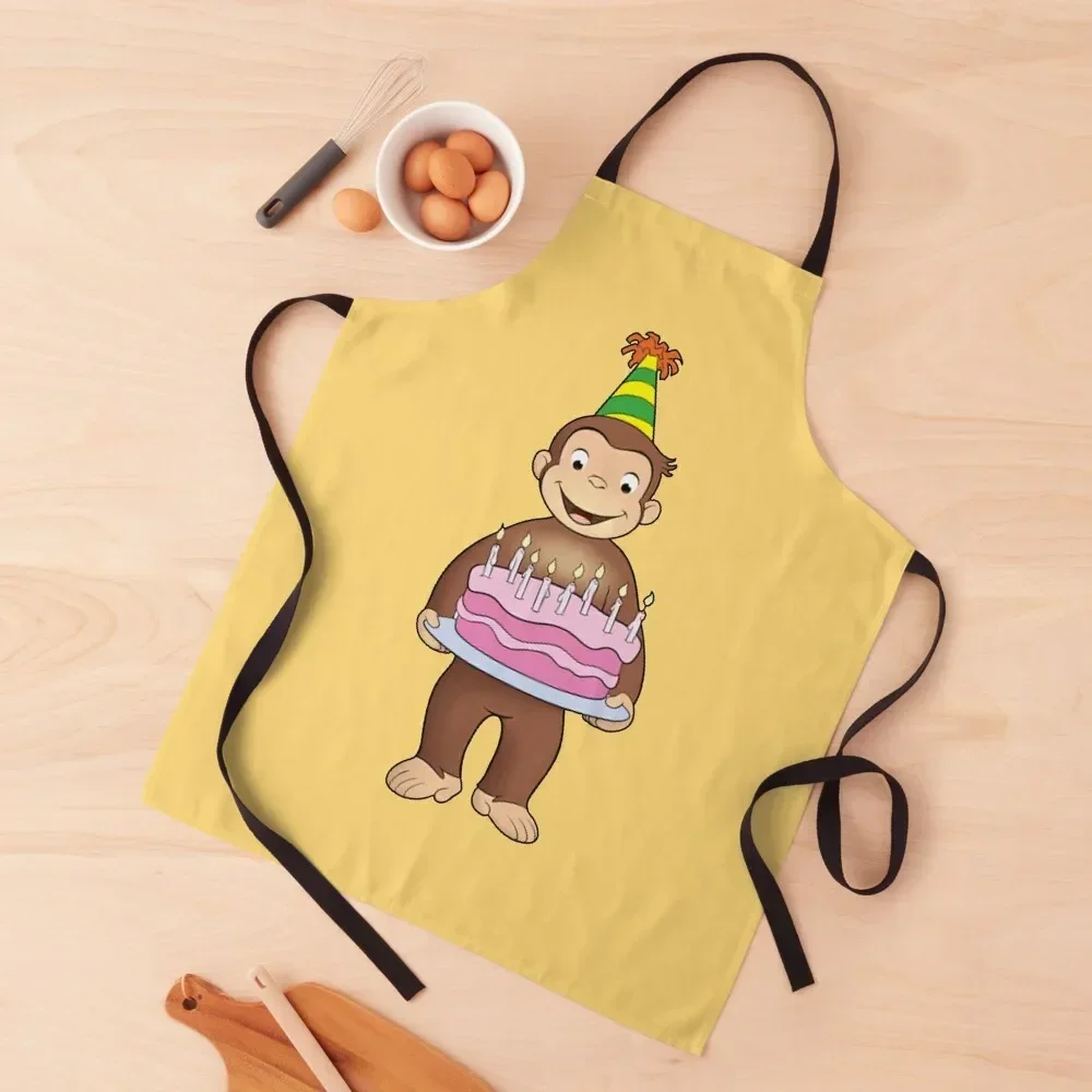 

Curious George birthday Apron Kitchen Kawaii Accessories home women Apron