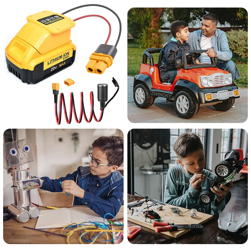 

Для Makita/Dewalt/Milwaukee 18 В литиевая батарея адаптер силовых колес адаптер прикуривателя для радиоуправляемого автомобиля игрушки робототехника радиоуправляемый грузовик