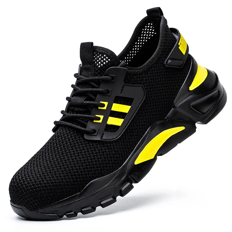 Safety shoes Smash men stab resistant breathable working lightweight work sneakers steel toe Boots Male