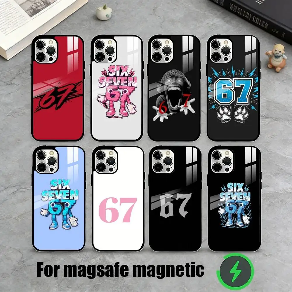 

67 Six Seven Phone Case For iPhone17,16,15,14,13,12,11 Plus,Pro Magnetic with Magsafe Wireless Charging