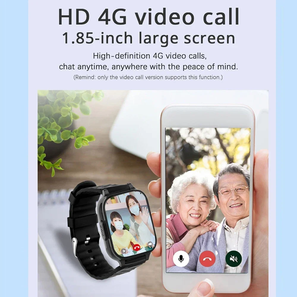 Smart GPS Tracker Watch SOS Button GPS Bracelet Video Call For Old People Heart rate blood pressure detection 4G LTE 3G 2G GSM