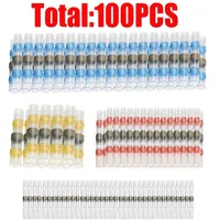 100pcs/box Solder Seal Wire Connectors Waterproof Heat Shrink Insulated Electrical Butt Splice Connector Terminals