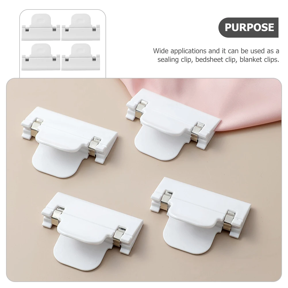 

4Pcs Anti-Slip Bed Sheet Clips Household Quilt Fixer Adjustable Duvet Cover Fasteners Sheet Holders for Bedding