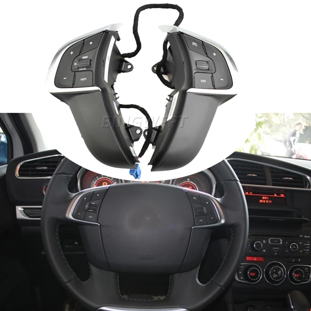 

Steering Wheel Switch For Citroen DS4 C4L 2013-2016 Car Multifunction Cruise Control Button Phone Volume Buttons accessories