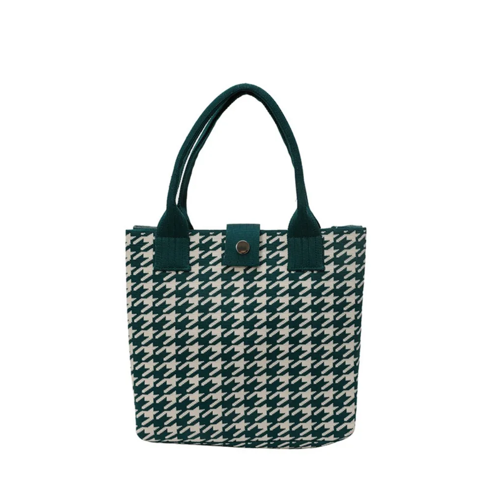 

Portable Large Capacity Houndstooth Handbags Canvas Tote Bag Geometric Cloth Bag Handbag Shoulder Bags Shoulder Bag Storage Bag