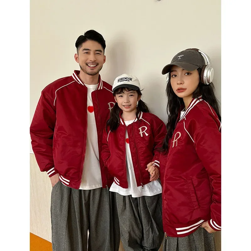 Winter Family Warm Coat Fashion Parent-child Matching Clothes Mom Dad Baby Clothing Korean Father Mother Son Daughter Thick Coat