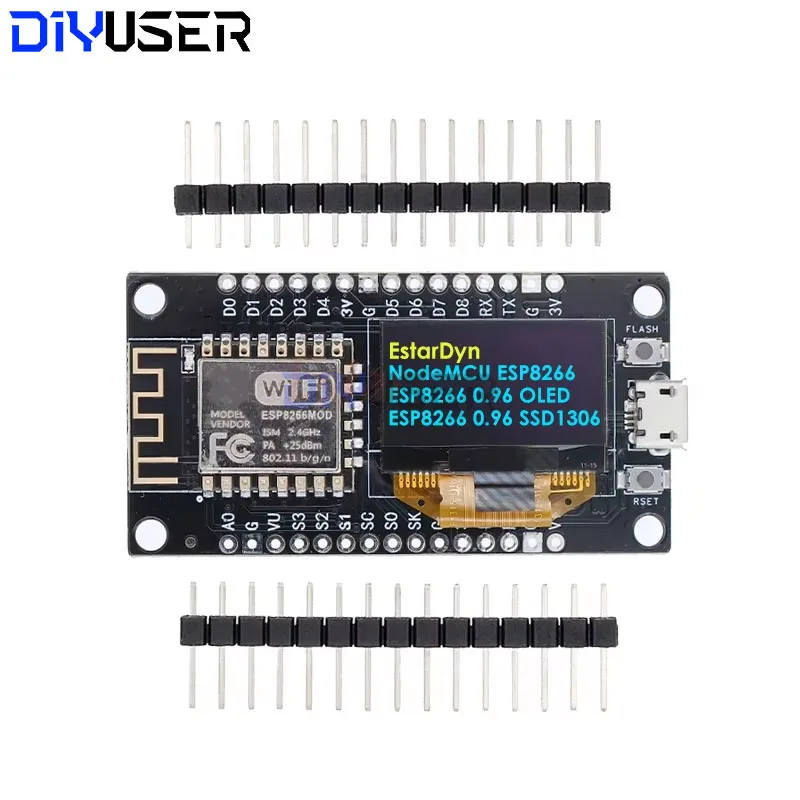 NodeMCU ESP8266 V3 Development Board With 0.96 Inch OLED Display CH340 ESP-12F WiFi Module TYPE-C USB For Micropython
