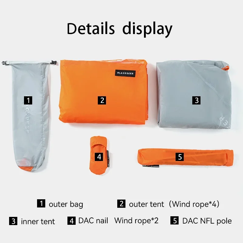 BLACKDEER Ultralight Tent Nylon Silicone Nova Camping Tent 1 Person Coated Waterproof Hiking Backpacking Outdoor DAC Pole 1.08kg