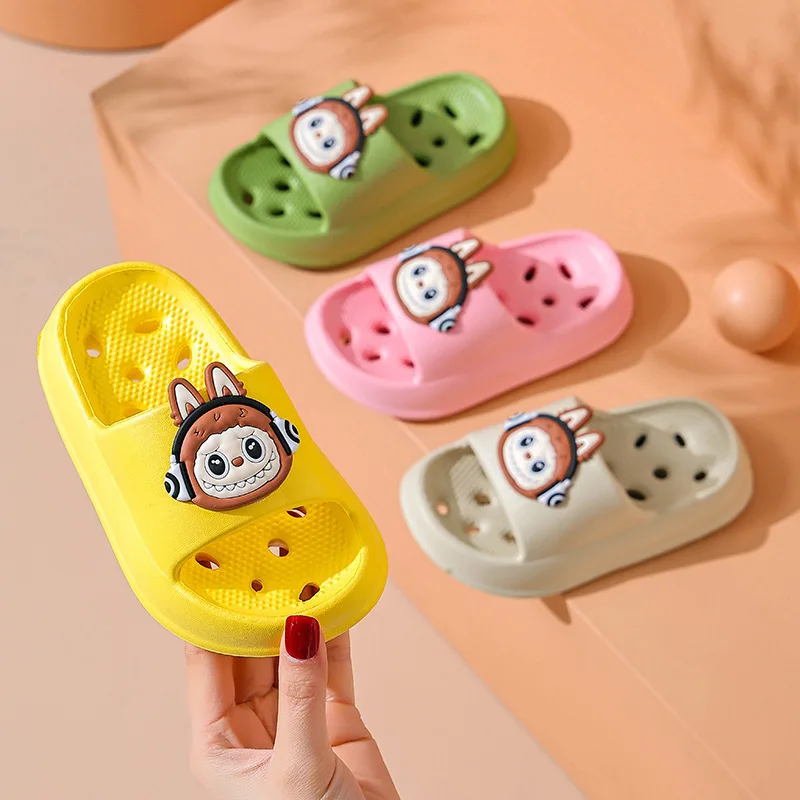 

Labubu Anime Character Peripheral Children Slippers Eva Material Hollow Out Anti Slip Soft Bottom Comfortable Cute Labubu Gifts