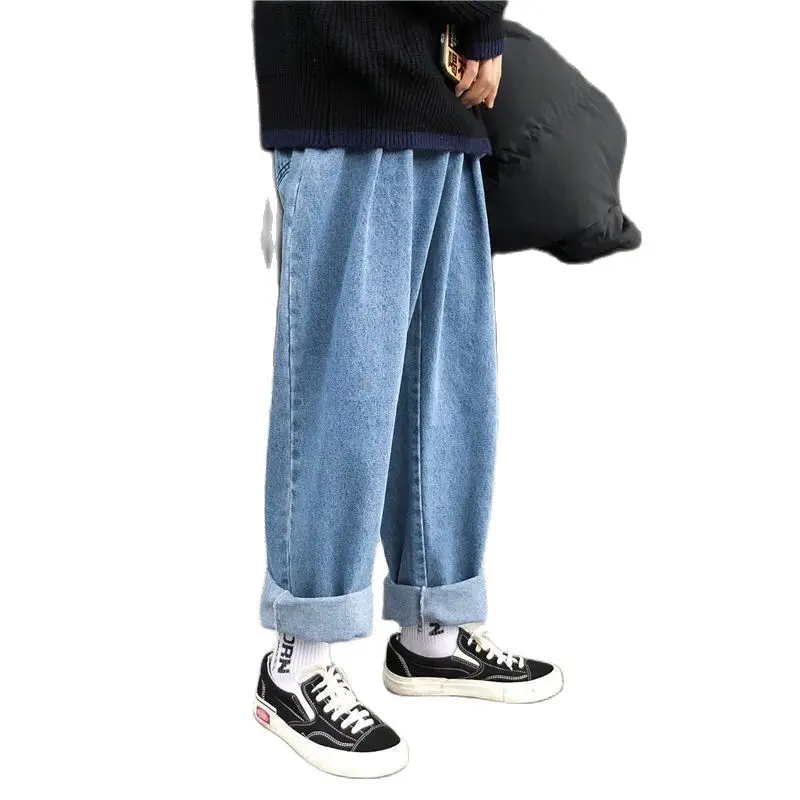 

Wholesale 2022 Fashion Street Hip Hop Men's Jeans Tide Brand Loose Trendy Youth Straight Korean Wide Leg Daddy Wild Trousers