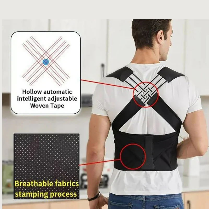 Back Brace Posture Corrector for Women and Men, Shoulder Straightener Adjustable Full Back Support Upper and Lower