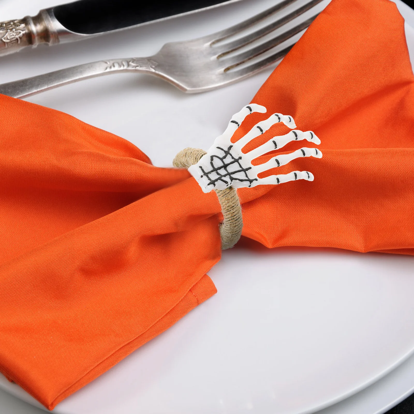 

6 Pcs Napkin Buckle Formal Event Rings Holders Decorate Dark Napkins Ghost Alloy