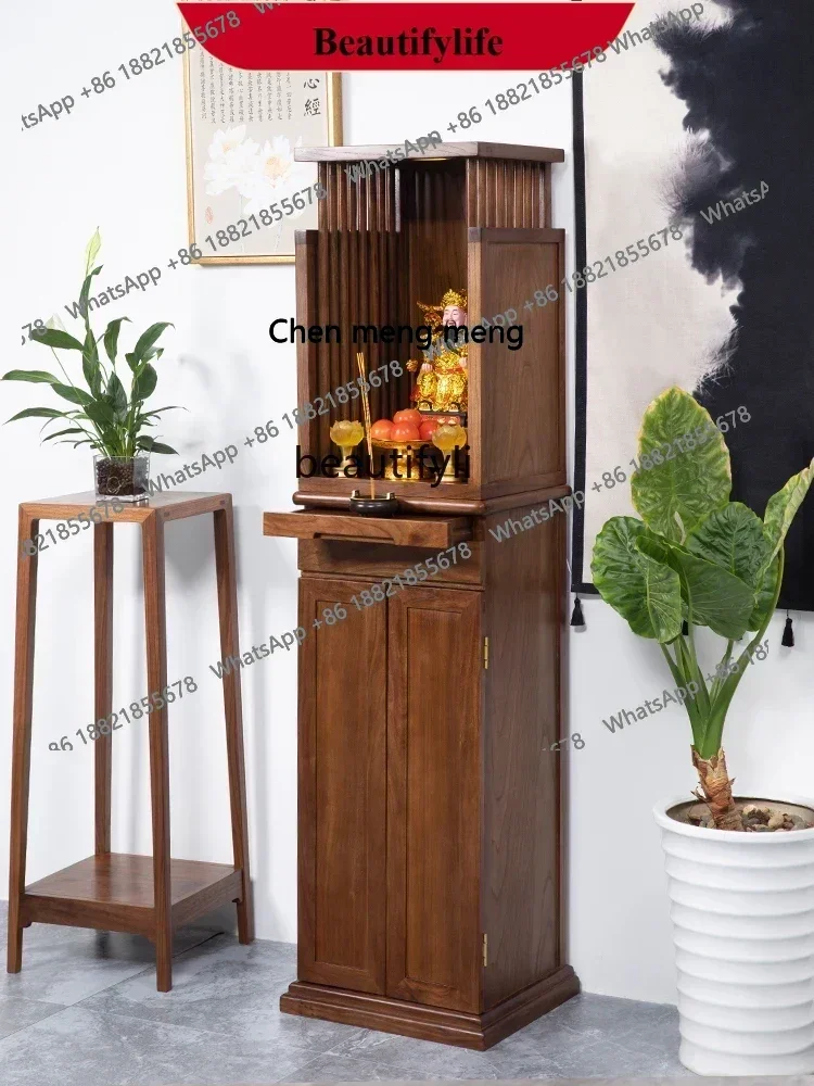z183  Solid Wood Altar New Chinese Style Clothes Closet God of Wealth Cabinet Buddha Cabinet Home Worship Table