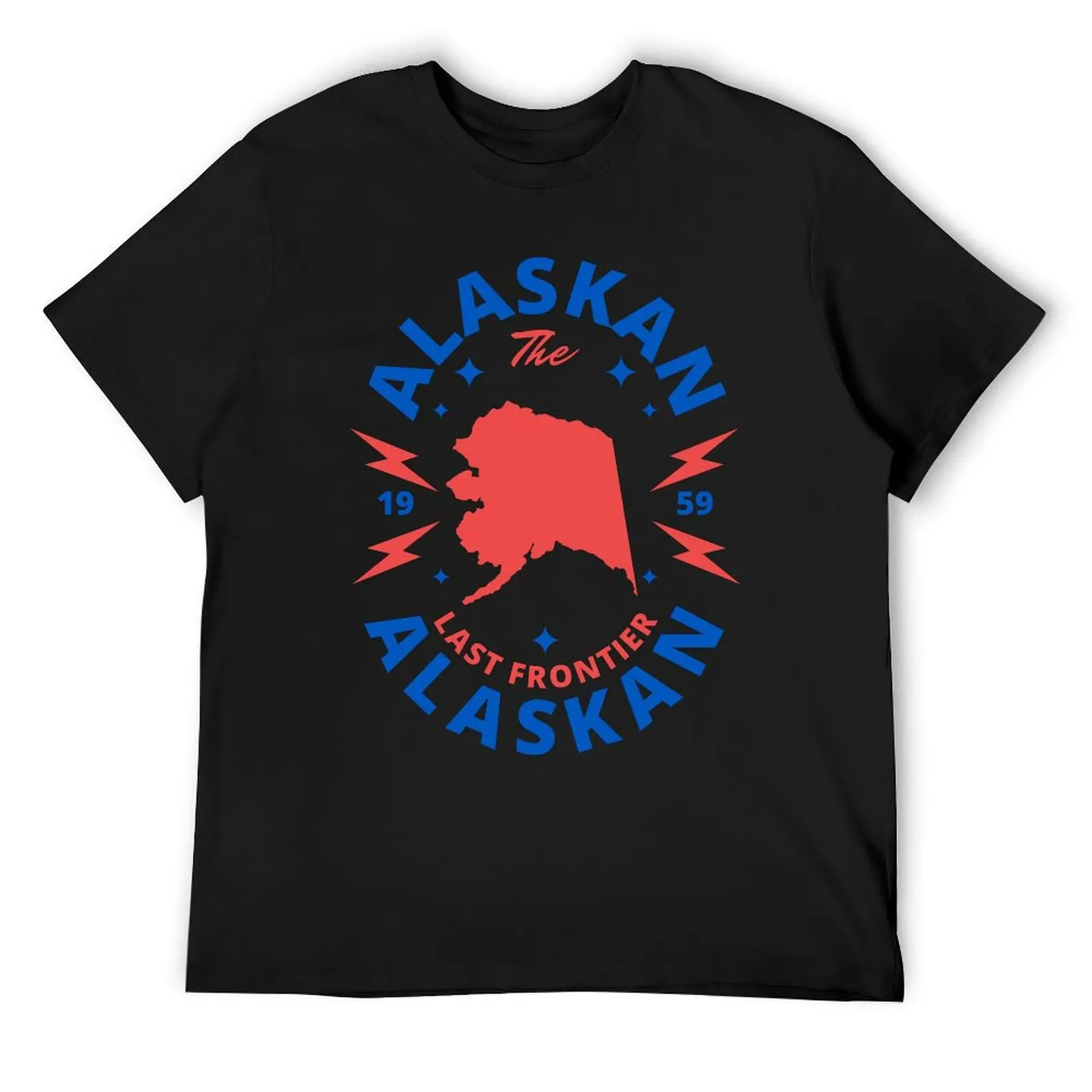 

Alaskan - Alaska State Map Badge - The Last Frontier T-Shirt blacks cotton graphic tees mens fashion