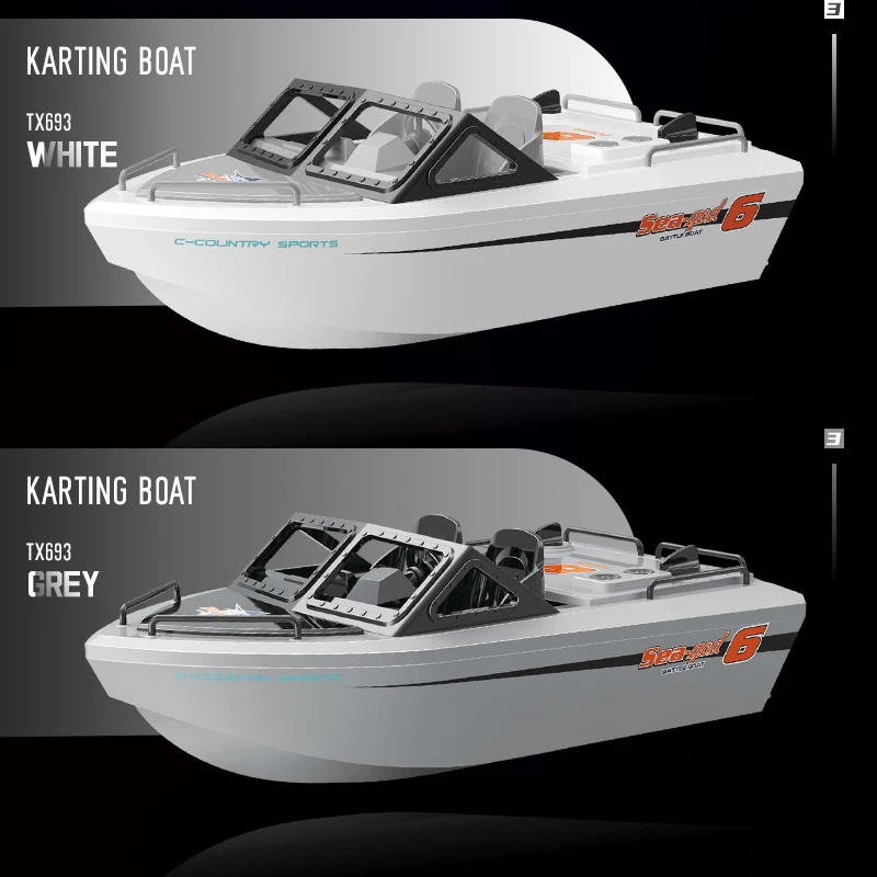 Modèle de bateau rapide électrique sans fil pour garçons, moteur sans balais injuste, télécommande longue portée, jouets RC Cruc693, 1/12G, 2.4