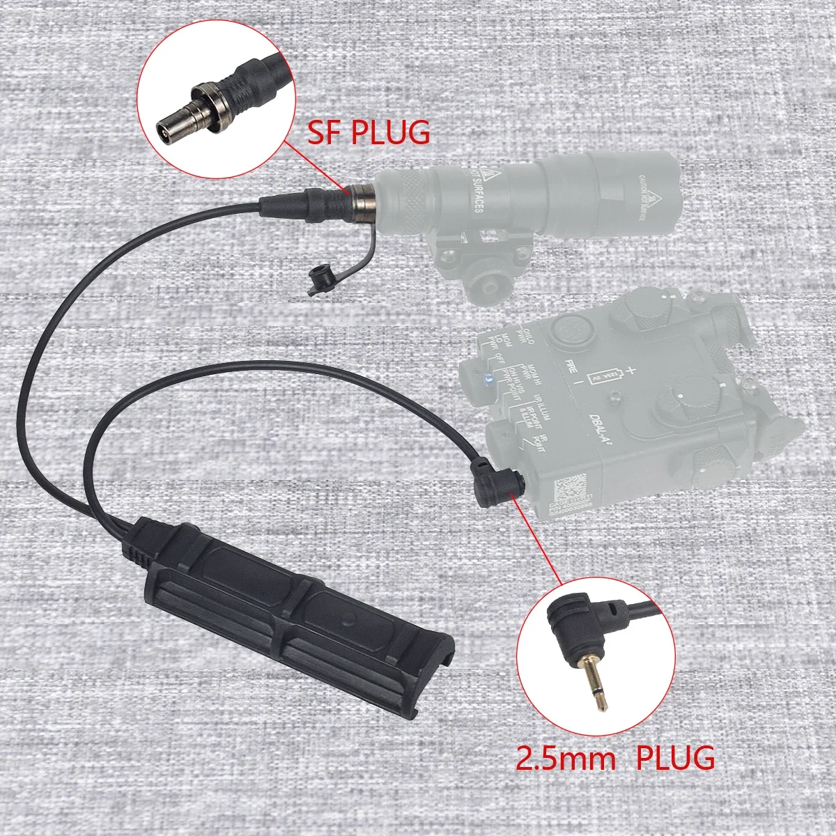 Interruptor de presión remoto táctico para linternas PEQ DBAL M300 M600 - imagen 2