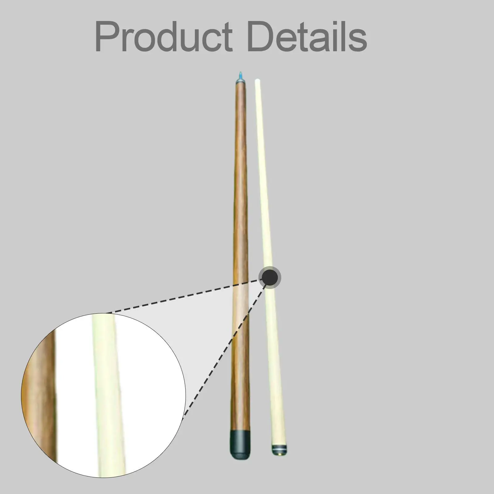 

Two-Piece Wooden Pool Cue Rod with Leather Tip for Precision Control in Chinese Eight And Nine Ball Games, Suitable for Men
