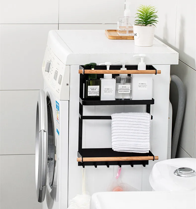 New Kitchen Refrigerator Magnetic Shelf Condiment Bottle Beverage Storage Rack Bathroom Skincare Shampoo Towel Organizer Rack