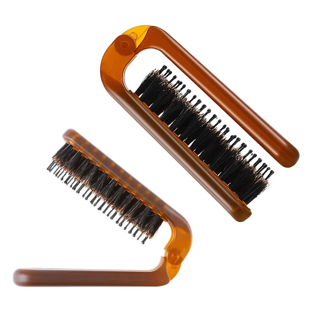 

Набор из 2 расчесок из щетины кабана: профессиональные, эргономичные, для распутывания волос, портативные, для путешествий, многофункциональные, складные