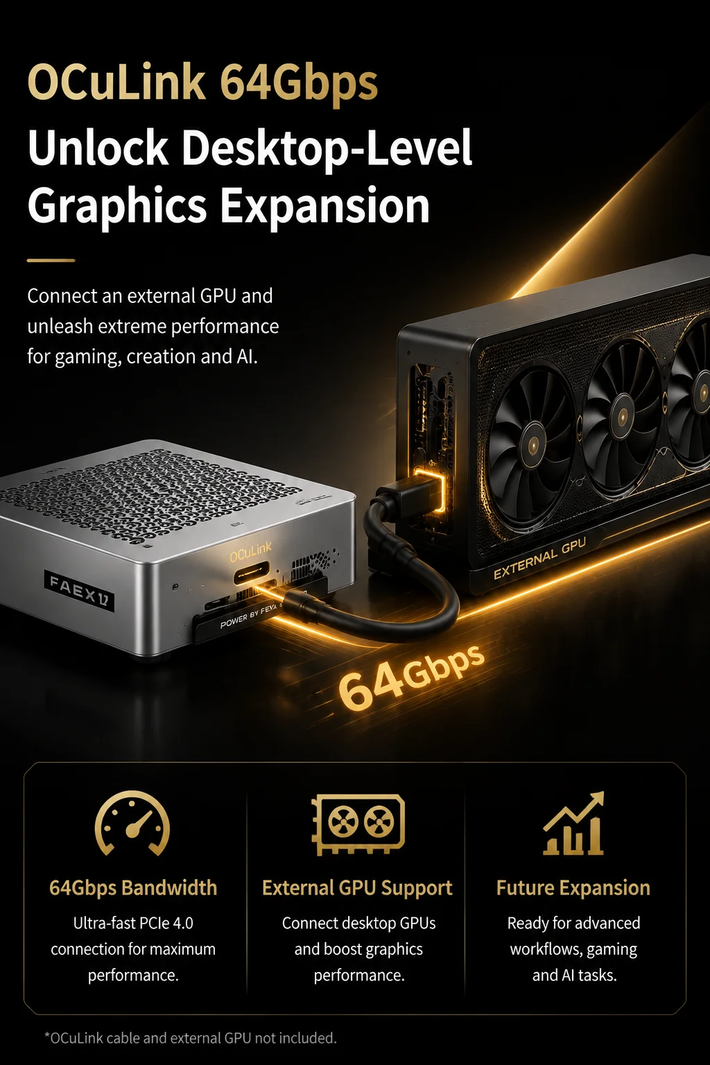 SZBOX FEVM FAEX1 AMD Ryzen AI MAX+ 395 AI Mini PC Windows 11 LPDDR5 128GB 2TB SSD WiFi7 BT5.4 Dual USB4 Oculink High Performance