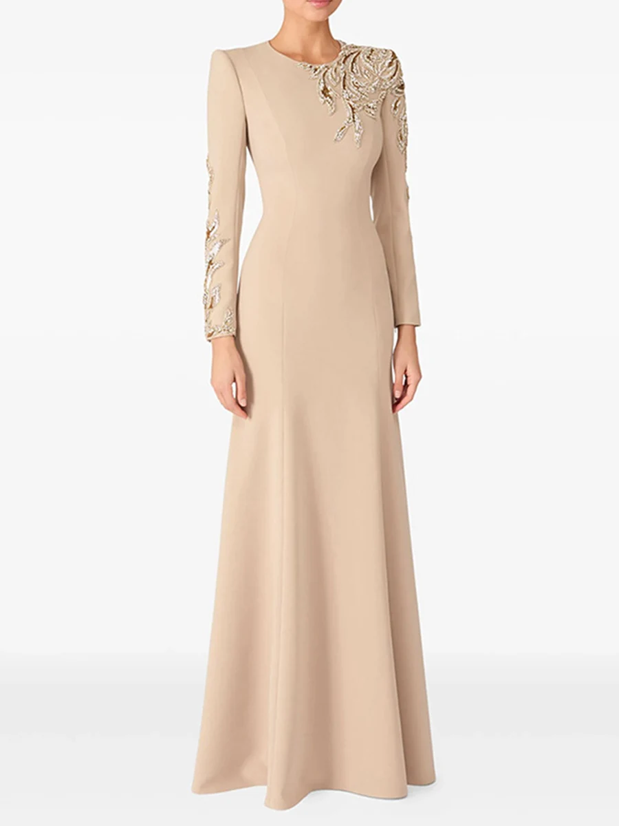 TWOTWINSTYLE التخسيس تقسم الترتر مزاجه فساتين للنساء الجولة الرقبة طويلة الأكمام المرقعة حبة فستان الملابس النسائية