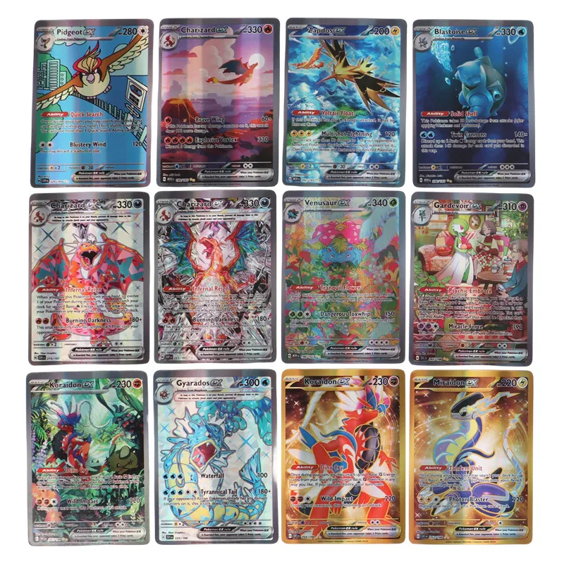 60/100Pcs Pokemon Cards All New EX Obsidian Flames Booster Box include Charizard Pokemon Cards English Version