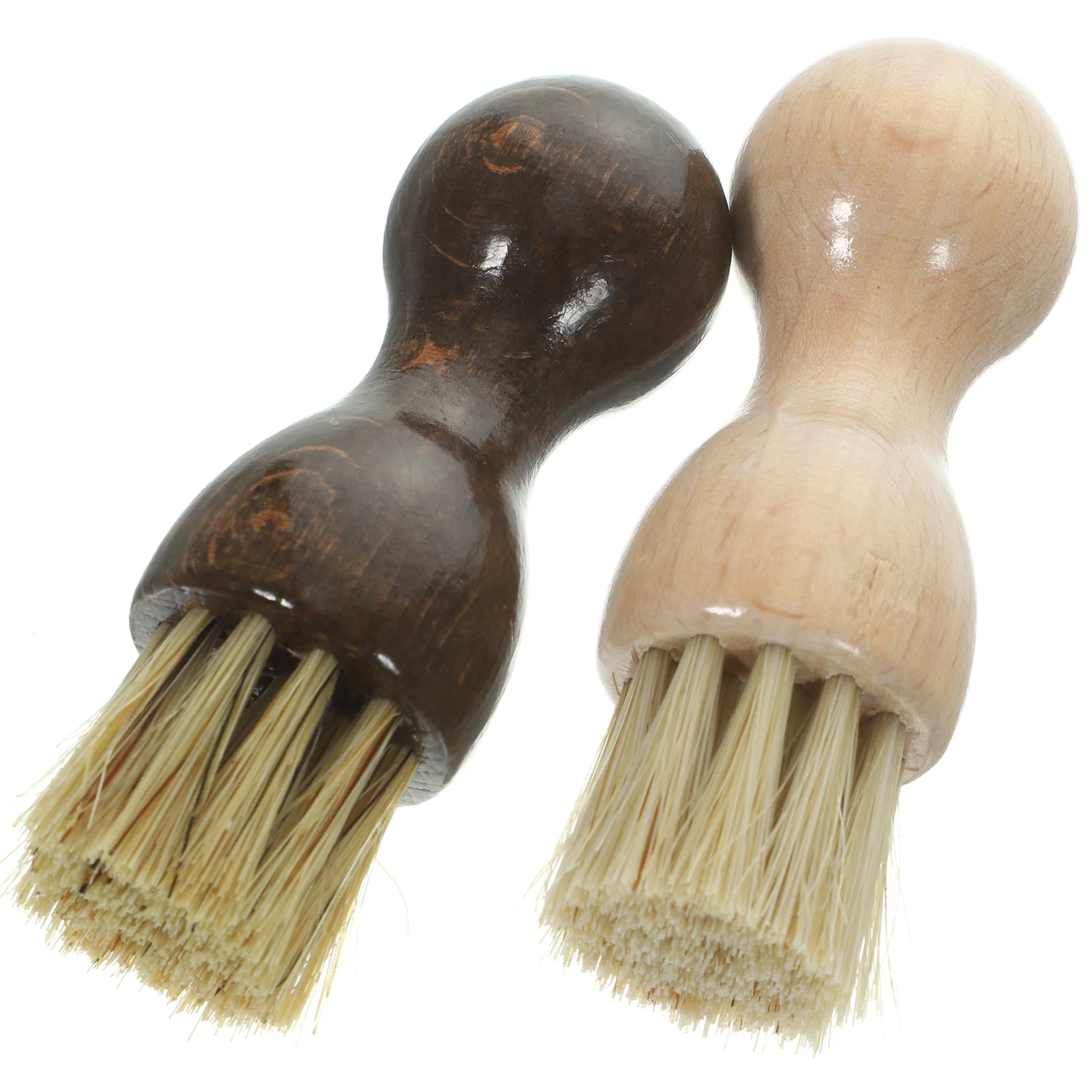 2 Pcs Shoe Polish Brush Pig Hair for Cleaning Sneaker Wipes Shoes Boots Suede Shine