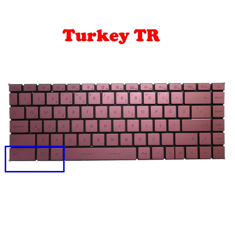 Laptop Backlit Keyboard For MSI V194222FK2 TR S1N-3ETR811-SA0 S1N3ETR811SA0 Big ctrl Turkey TR Pink Without Frame New